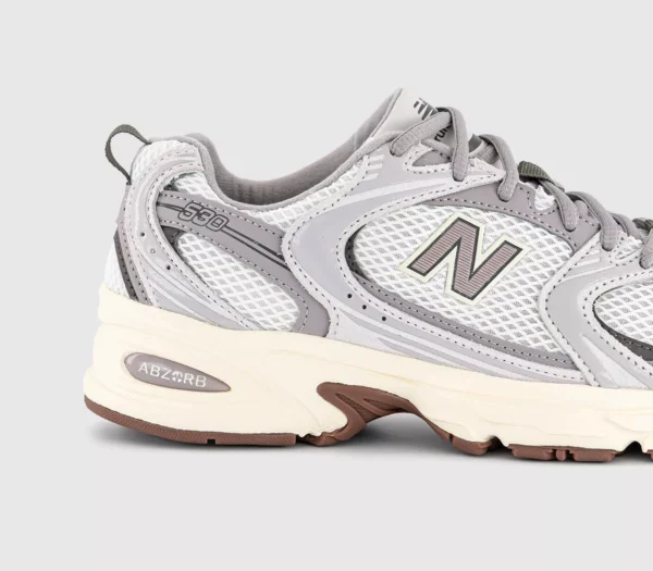 New Balance 204L Trainers  Silver Metallic Off White Brown