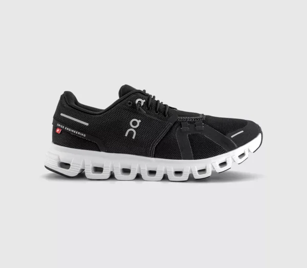 ON Cloud 6 Trainers  Black White F