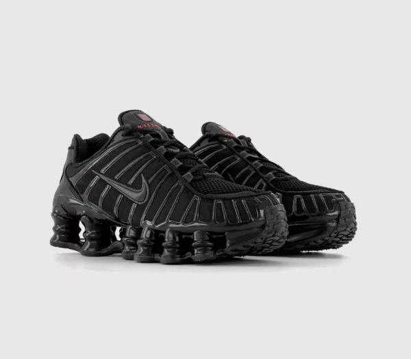 Nike Shox TL Trainers Black4 Nike Nike Shox TL Trainers Black Metallic Hematite Max Orange