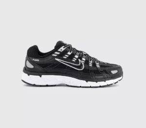 Nike p6000 black Nike P-6000 Trainers Black Black White Metallic Silver