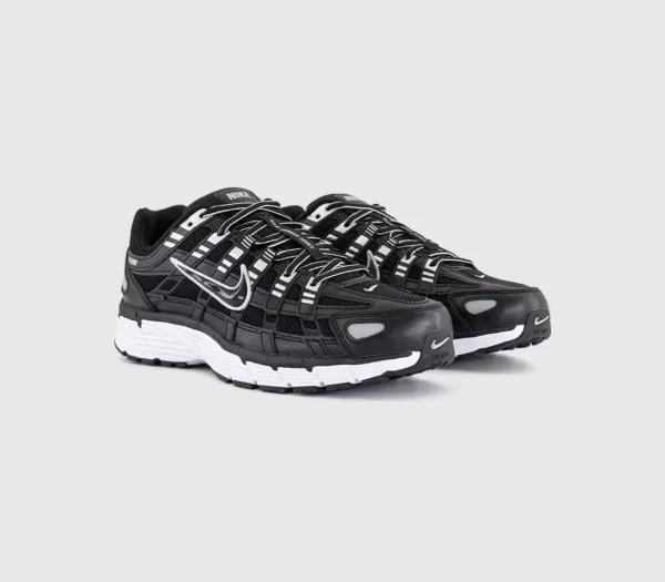 Nike P-6000 Trainers  Black Black White Metallic Silver